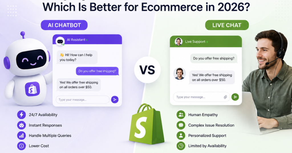Shopify AI Chatbot vs. Live Chat: Which Is Better for Ecommerce in 2026?